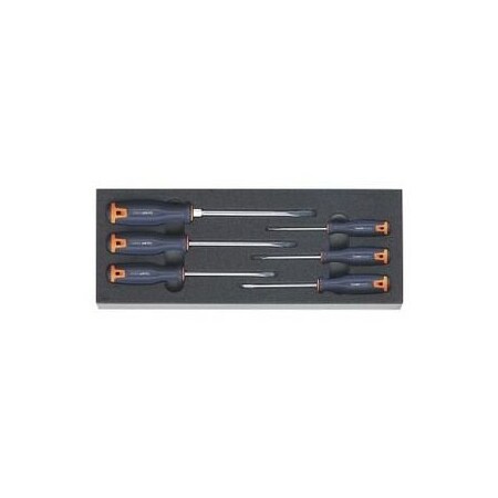 Garant 6 Pc Slotted Screwdrivers Set in Foam, 2.5 mm to 8 mm 953326 6
